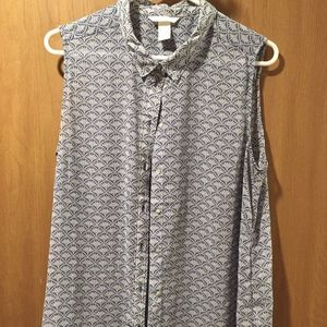 Art Deco Button Up Blouse